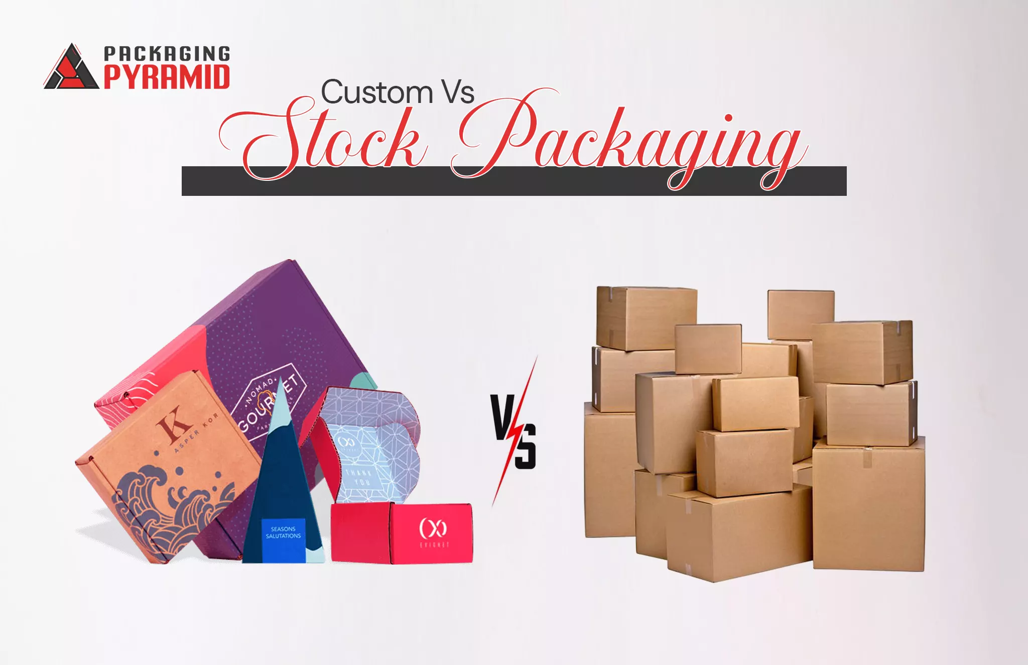 Comparison of custom and stock packaging